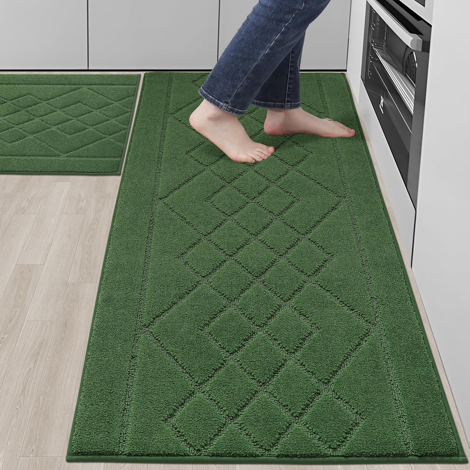 Soft Non-Slip Kitchen Rugs Sets of 2 for Absorbent Floors