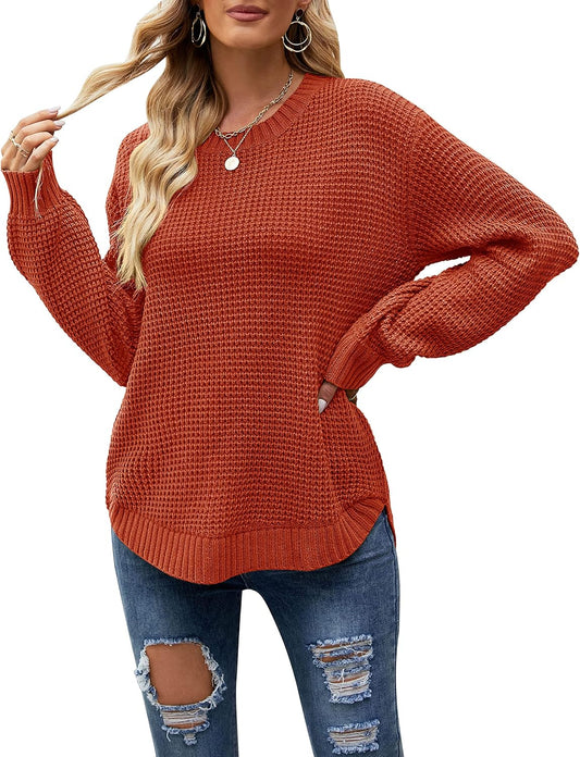 MEROKEETY Women's Fall Long Sleeve Sweater for Casual Style