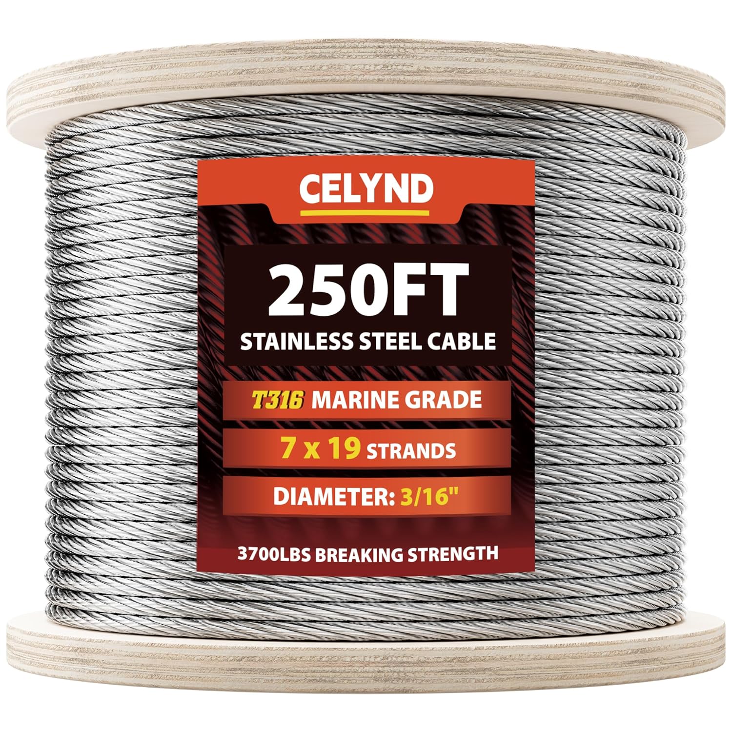 Stainless Steel Cable for Railing - 250FT 3/16in T316 Wire Rope