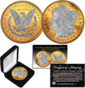 1921 Original AU Morgan Silver Dollar 24KT Gold & Platinum
