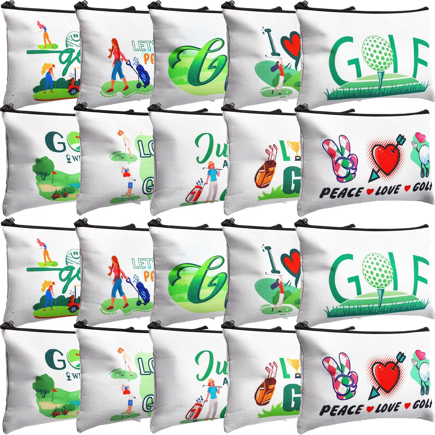 Golf Makeup Bag Set: 20 Pcs Golfer Cosmetic Gifts