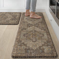 Kitchen Mats for Floor 2PCs - Washable Anti Fatigue Runner Set