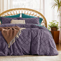 Boho Duvet Cover Queen Size in Grayish Purple for All Seasons