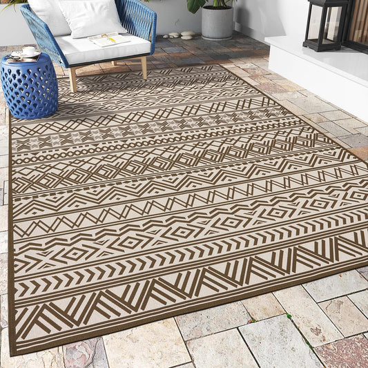 Outdoor Rug Carpet 4x6 ft for Patio Deck and Balcony Use