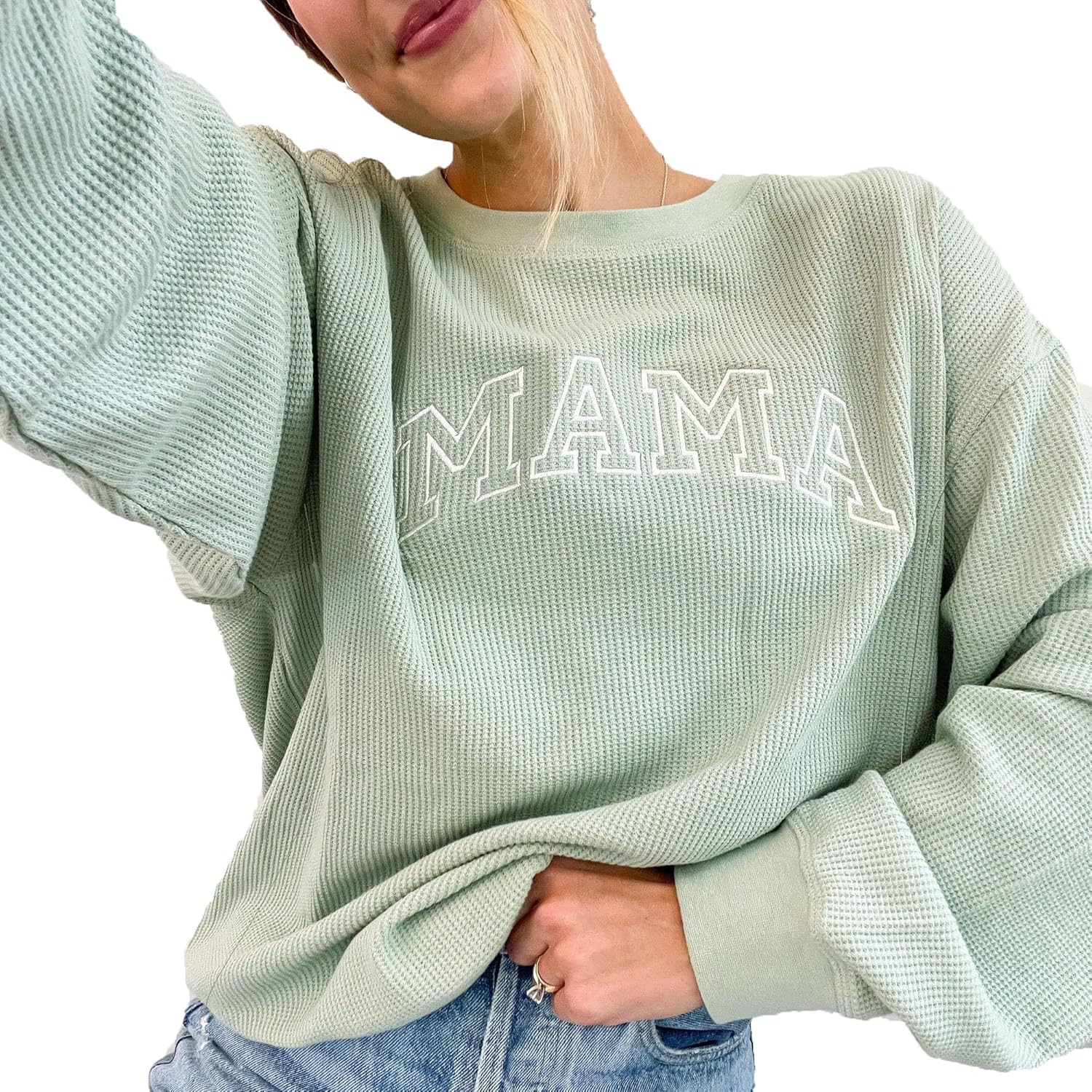 Maternity Sweatshirt Nursing Top with Zipper for Moms