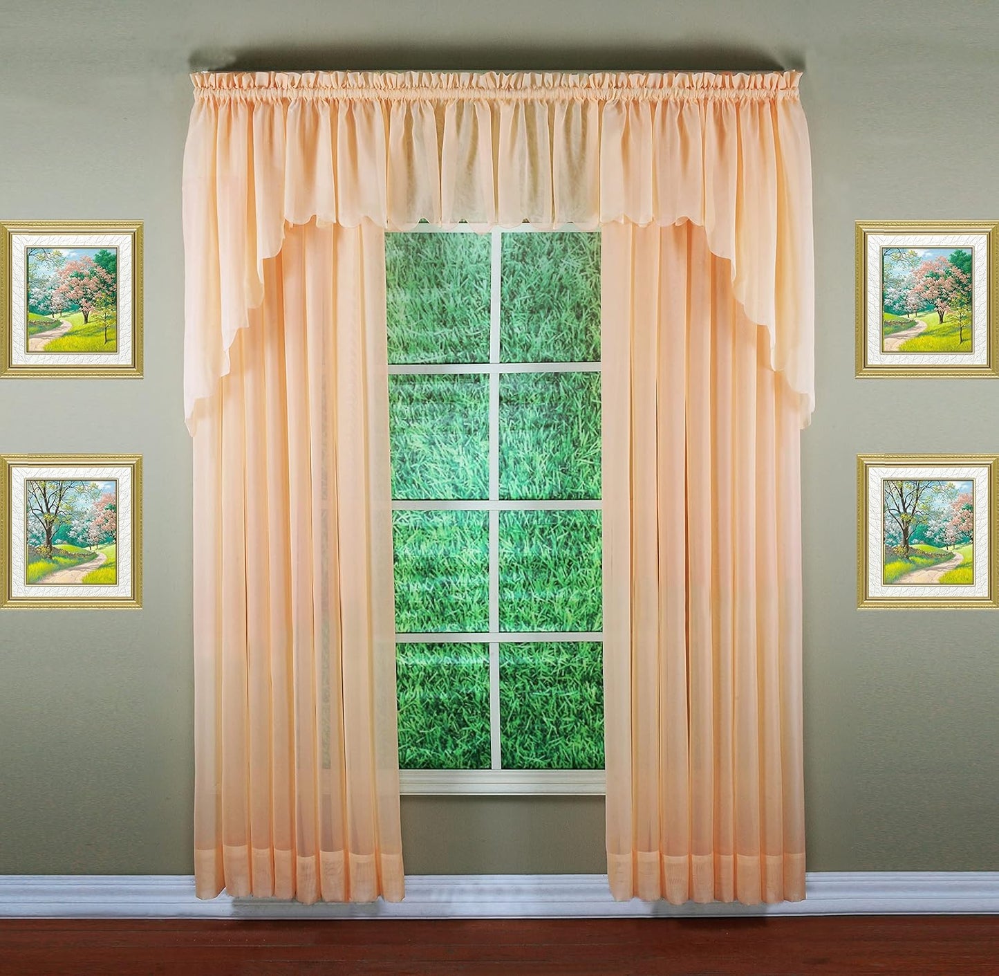 Emelia Original Voile Panel 108 in Peach - Luxury Sheer Curtains