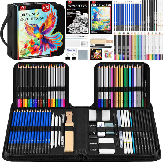 Complete Art Kit with 106 Pro Supplies - Vibrant Creations!