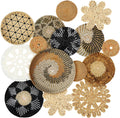 Boho Wall Basket Set 15 pcs - Handcrafted Seagrass Woven Decor