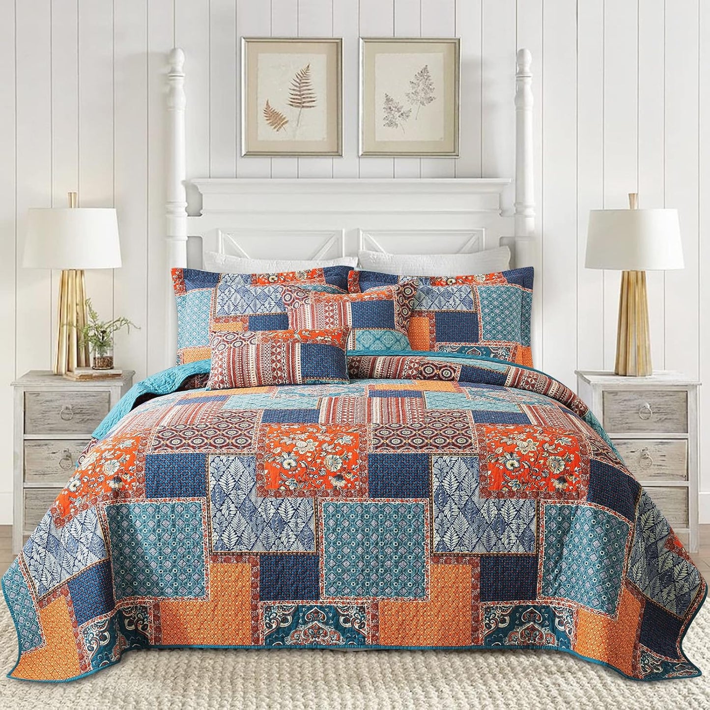 BEDIFANY King Size Quilt Set - Lightweight Farmhouse Bedding