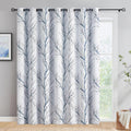 Blue Grey Tree Branch 100 in x 84 in Blackout Sliding Door Curtain