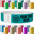 WristCo Caribbean Blue Custom Imprint Tyvek Wristbands - 1,500 Count