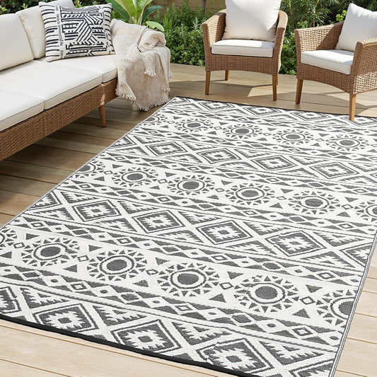 Outdoor Rug Waterproof 9x12 ft for Patio, RV, and Camping
