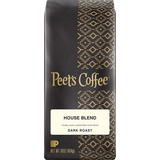 Peet's House Blend Ground Coffee 1 lb: Bold Flavor!