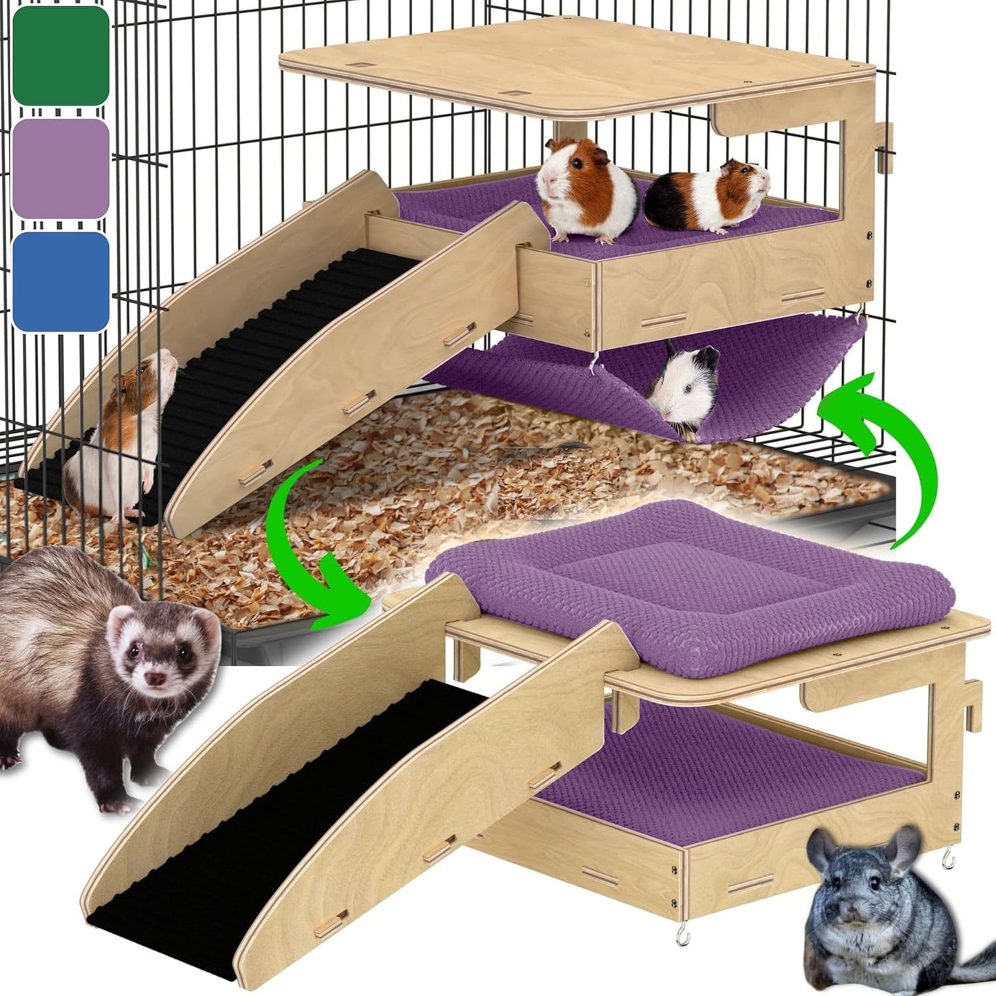 Guinea Pig Hideout and Hammock Combo for Small Pets