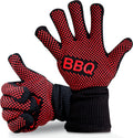 NutriChef Fireproof BBQ Gloves - 1472F Heat Resist, Non-Slip Grip