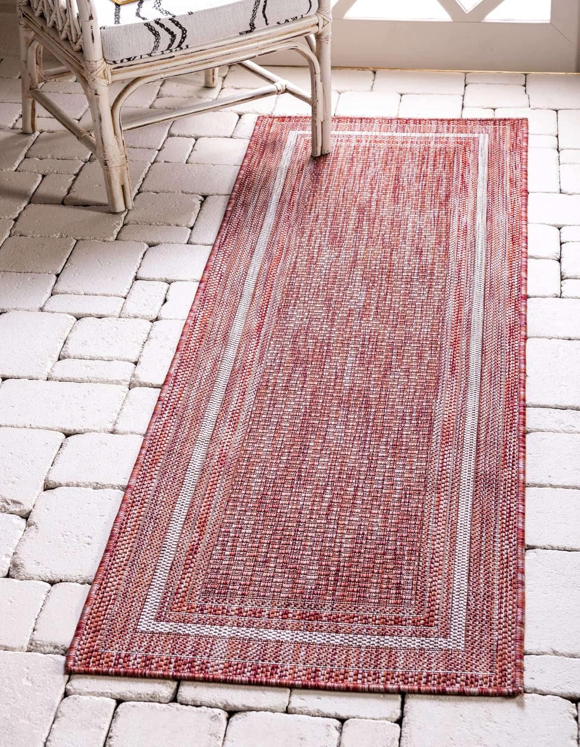 Unique Loom Outdoor Border Collection Area Rug - Soft Border Runner