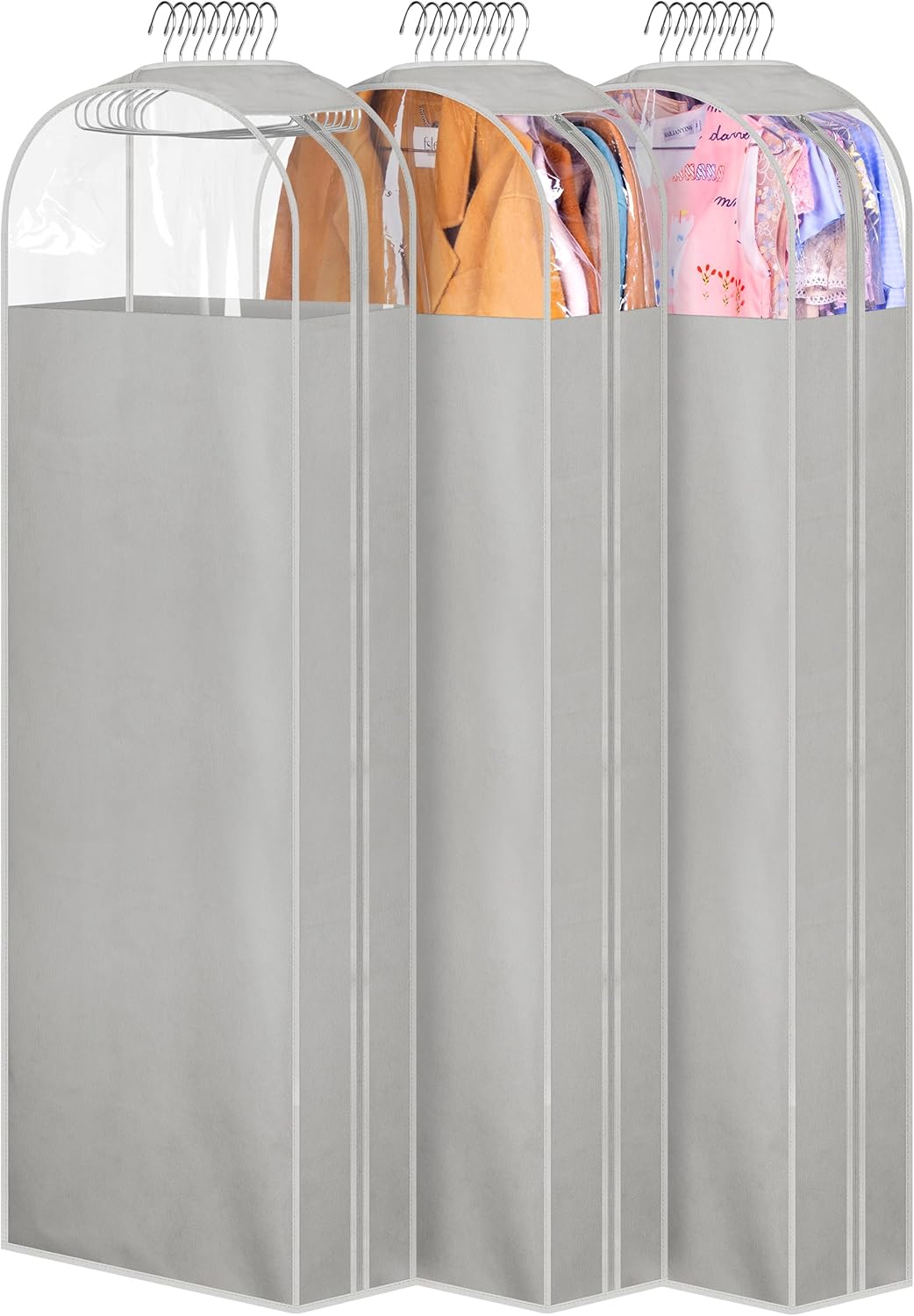 MISSLO 10 Gusseted Garment Bags for Hanging Clothes Storage