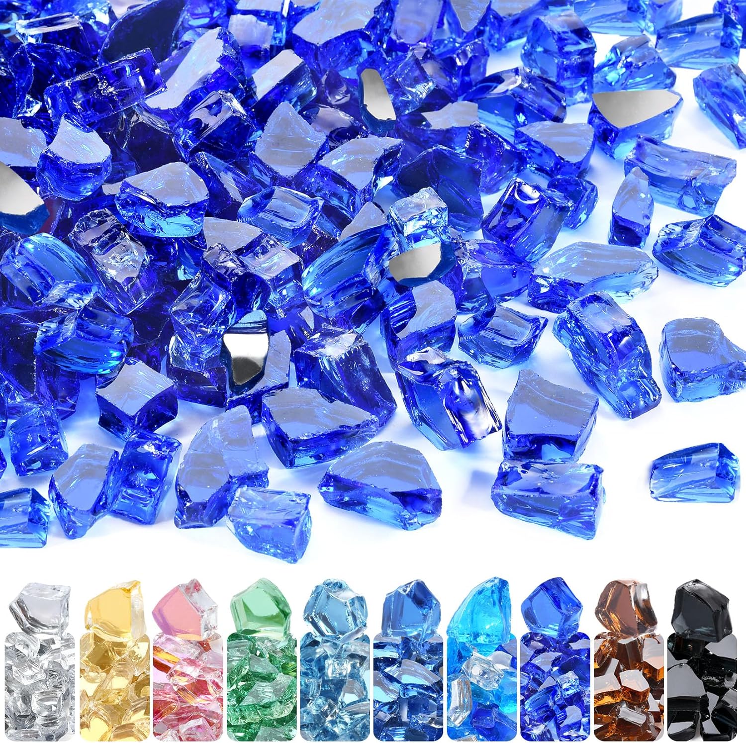 GasSaf 1/2 Inch Fire Glass for Fire Pits and Fireplaces
