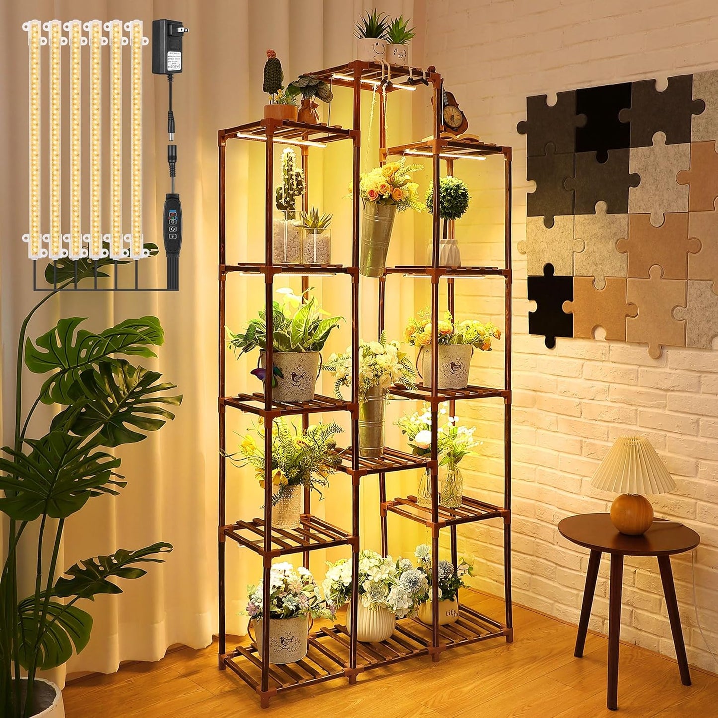 Dreyoo Plant Stand with Grow Lights for Indoor Plant Display