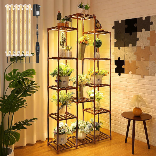 Dreyoo Plant Stand with Grow Lights for Indoor Plant Display