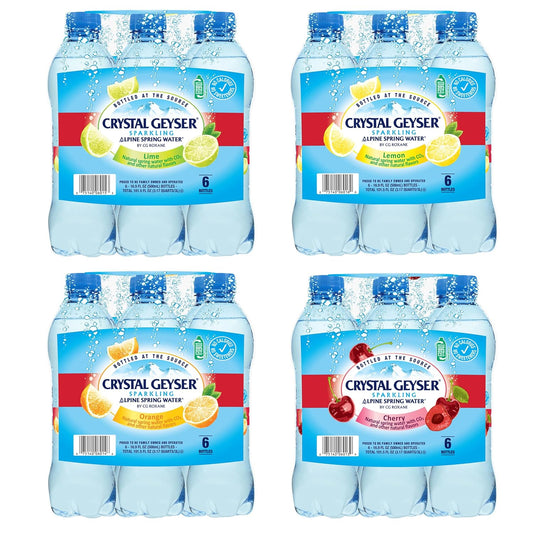 Crystal Geyser Sparkling Alpine Natural Spring Water Variety Pack