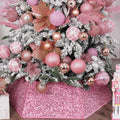 Christmas Tree Collar Sequin Tree Skirt (Rose Pink, Large) - Hide