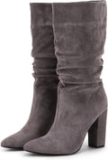 Stylish Syktkmx Women's Winter High Heel Slouch Boots for Fashion