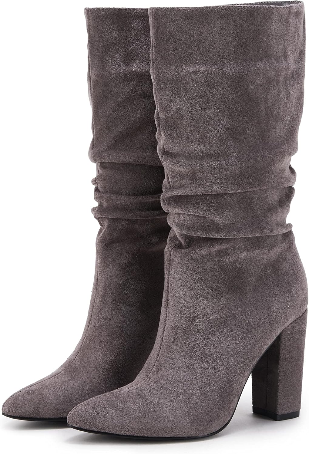 Syktkmx Womens Winter Slouchy High Heel Boots for Style