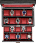ROTHWELL 20 Slot Leather Watch Box - Luxury Locking Display Case
