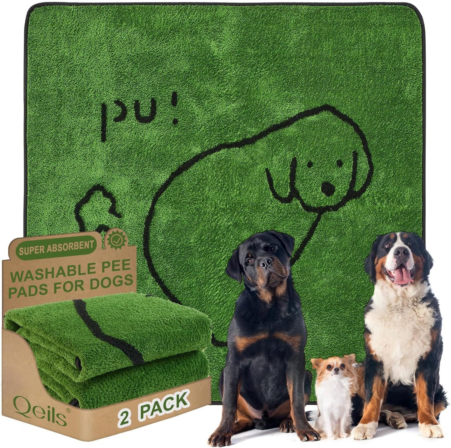 Qeils Reusable Puppy Pads for Easy Dog Training and Travel