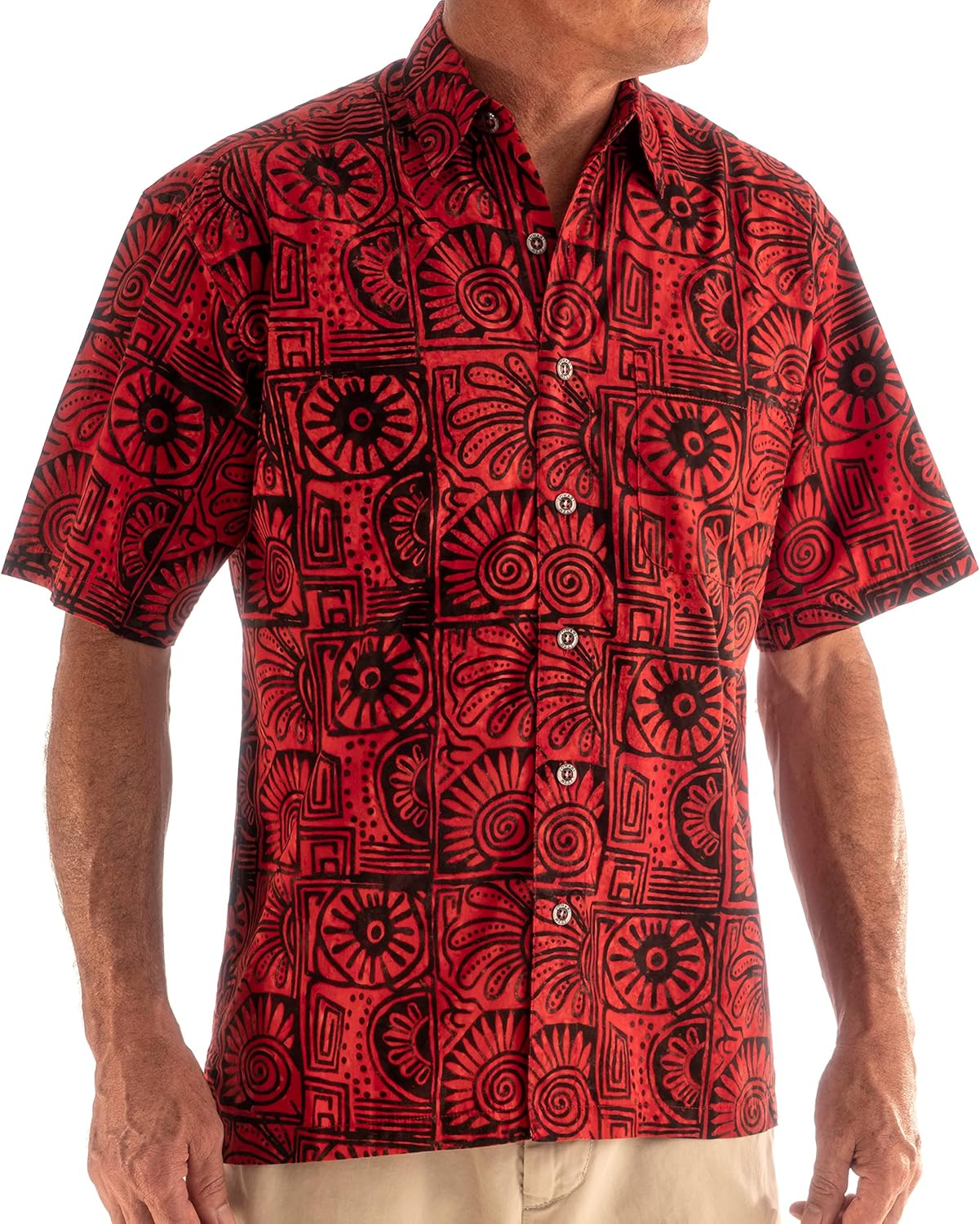 Indo Bay Tropical Hawaiian Cotton Batik Shirt for Summer Style