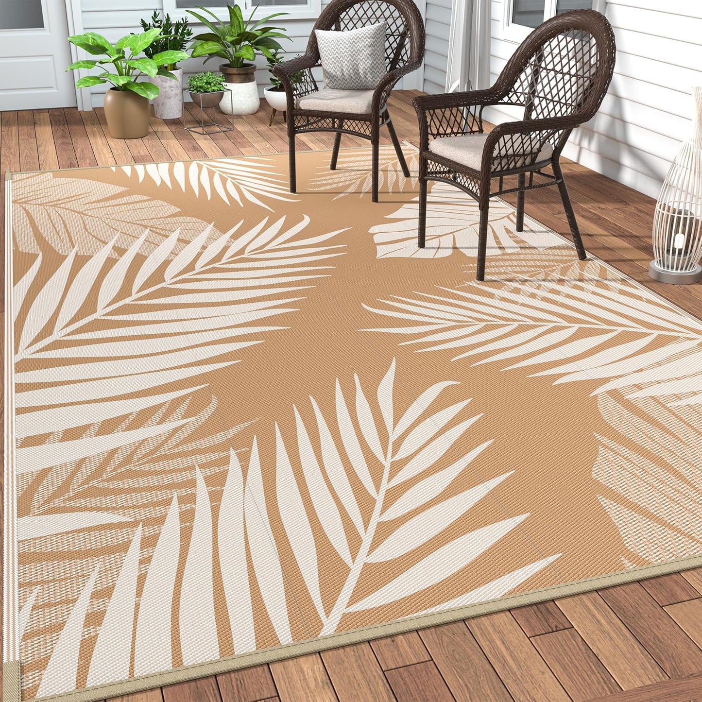GENIMO Outdoor Rug 8ft x 10ft Waterproof for Patios and More