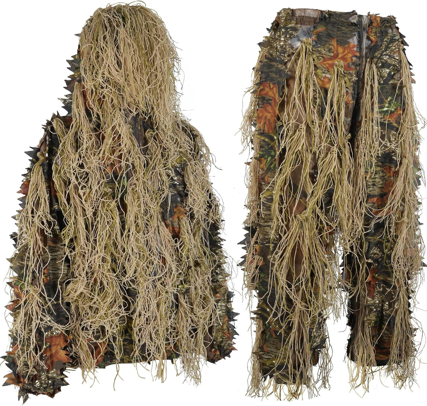 Ghillie Suit Gilly Hunting Suits 3D Leaf Camo Lightweight Wear