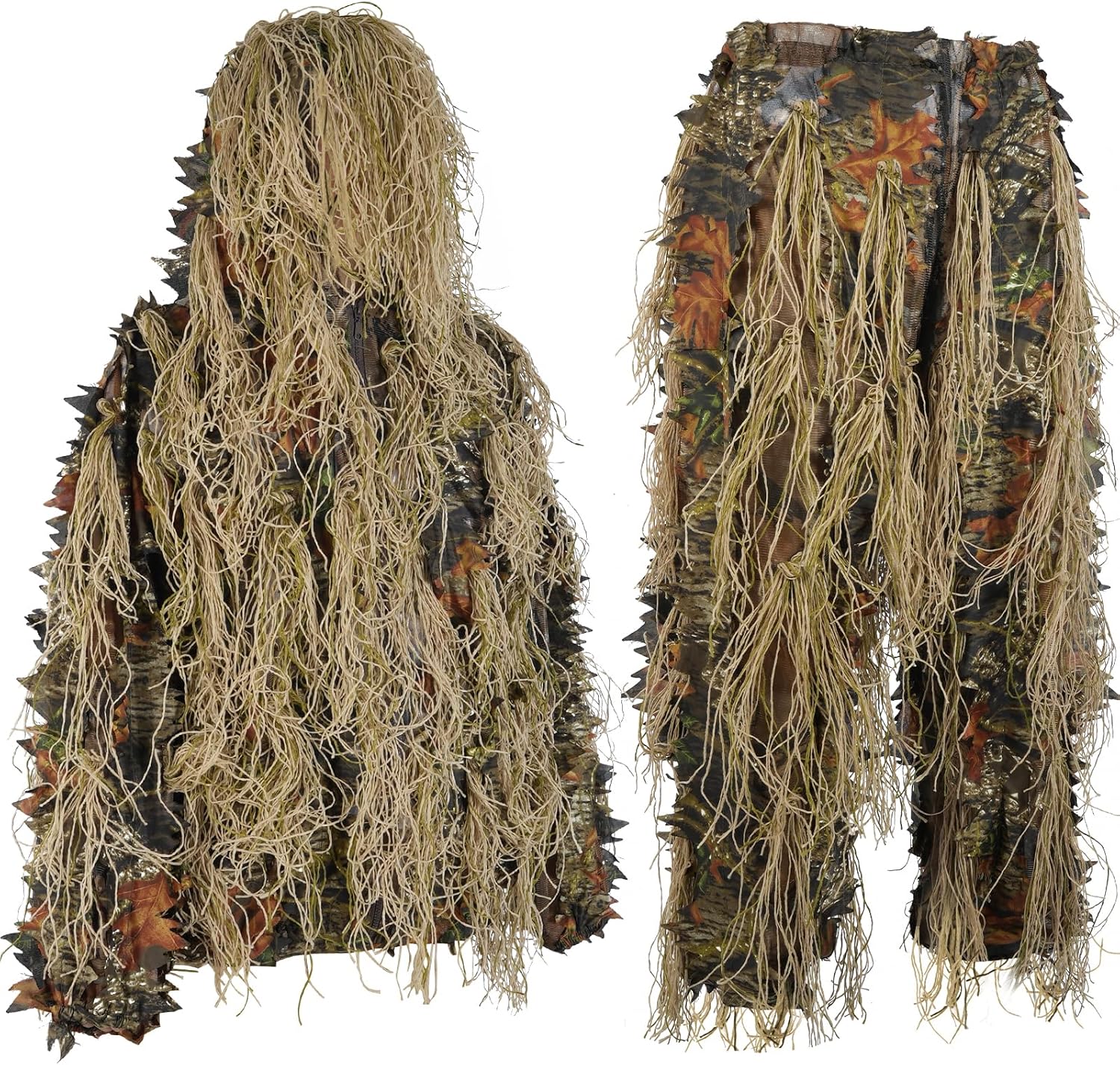 Ghillie Suit Gilly Hunting Suits 3D Leaf Camo Lightweight Wear
