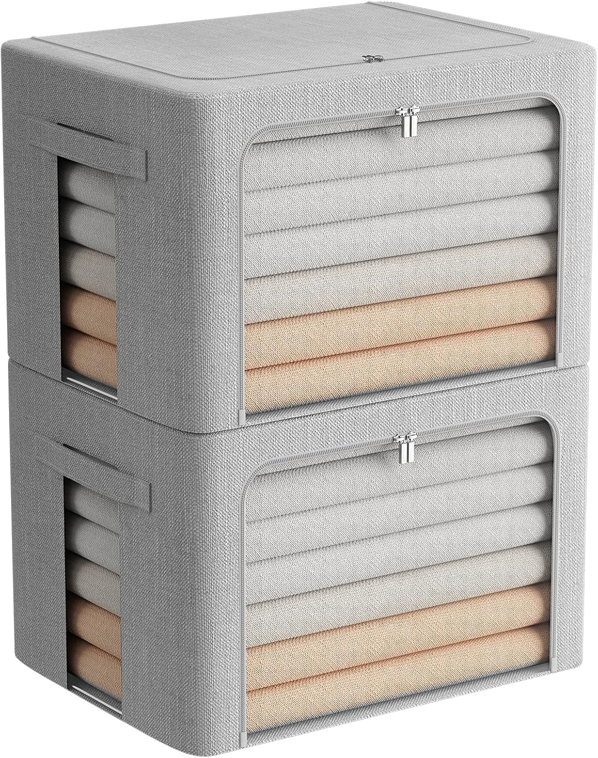 Large Capacity Foldable Linen Fabric Storage Bins for Organizing