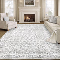 Area Rugs 8x10 Living Room Rug - Washable Boho Floral Low Pile