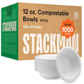 100% Compostable Paper Bowls 12 oz Bulk Pack - Eco-Friendly Choice