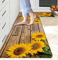 Sunflower Kitchen Rugs by chiinvent - Non Skid Comfort Mats