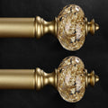 Gold Curtain Rod 2 Pack 30-60in Adjustable with Crystal Finials