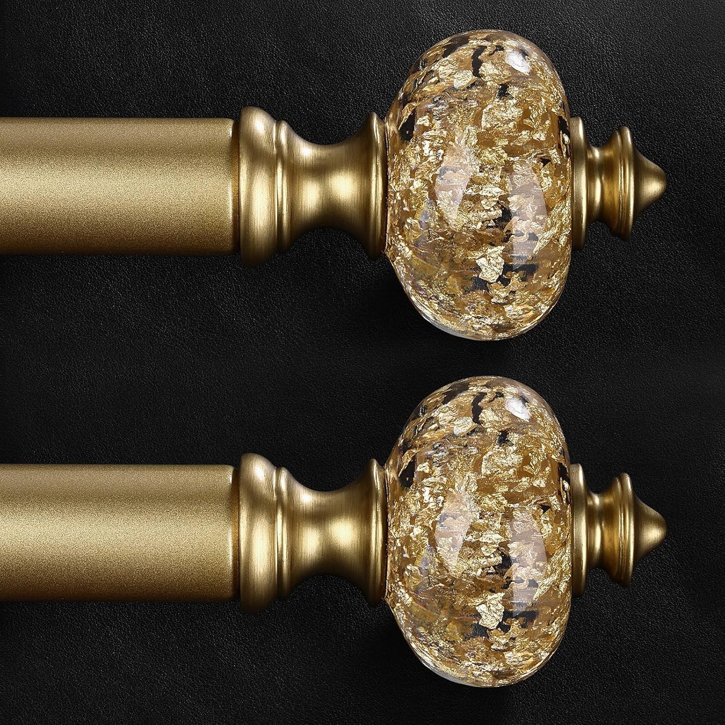 2 Pack Gold Curtain Rods for Windows 28 to 48 Inches, Stylish