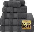 American Soft Linen Salem Turkish Bath Towel Set - Soft, Thick 6-Piece