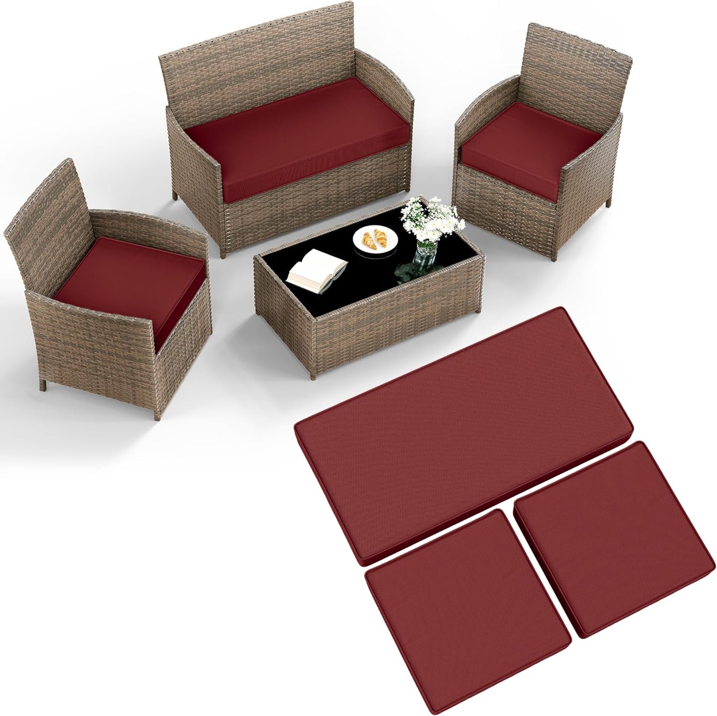 Waterproof Outdoor Patio Cushion Replacement Covers for Comfort