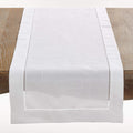 Saro Lifestyle Hemstitched Border Table Runner, White 16in x120in