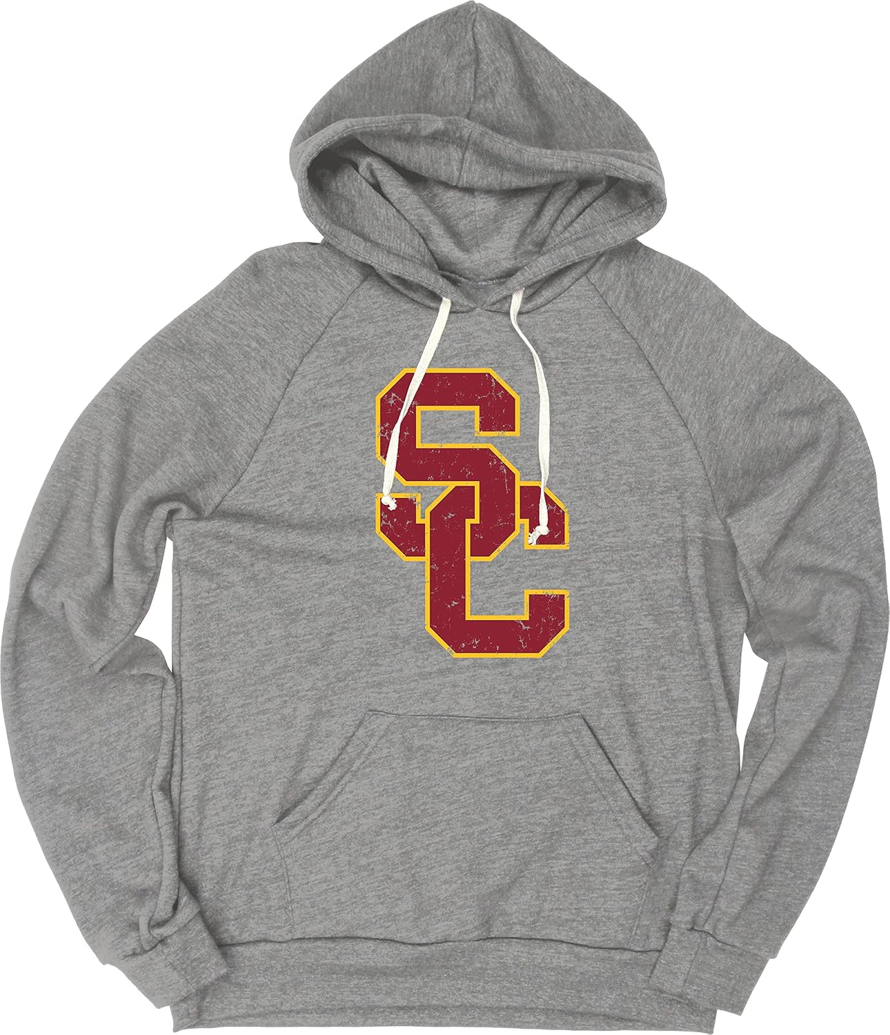 USC Trojans Men's Tri-Blend Hoodie with Vintage Icon Design