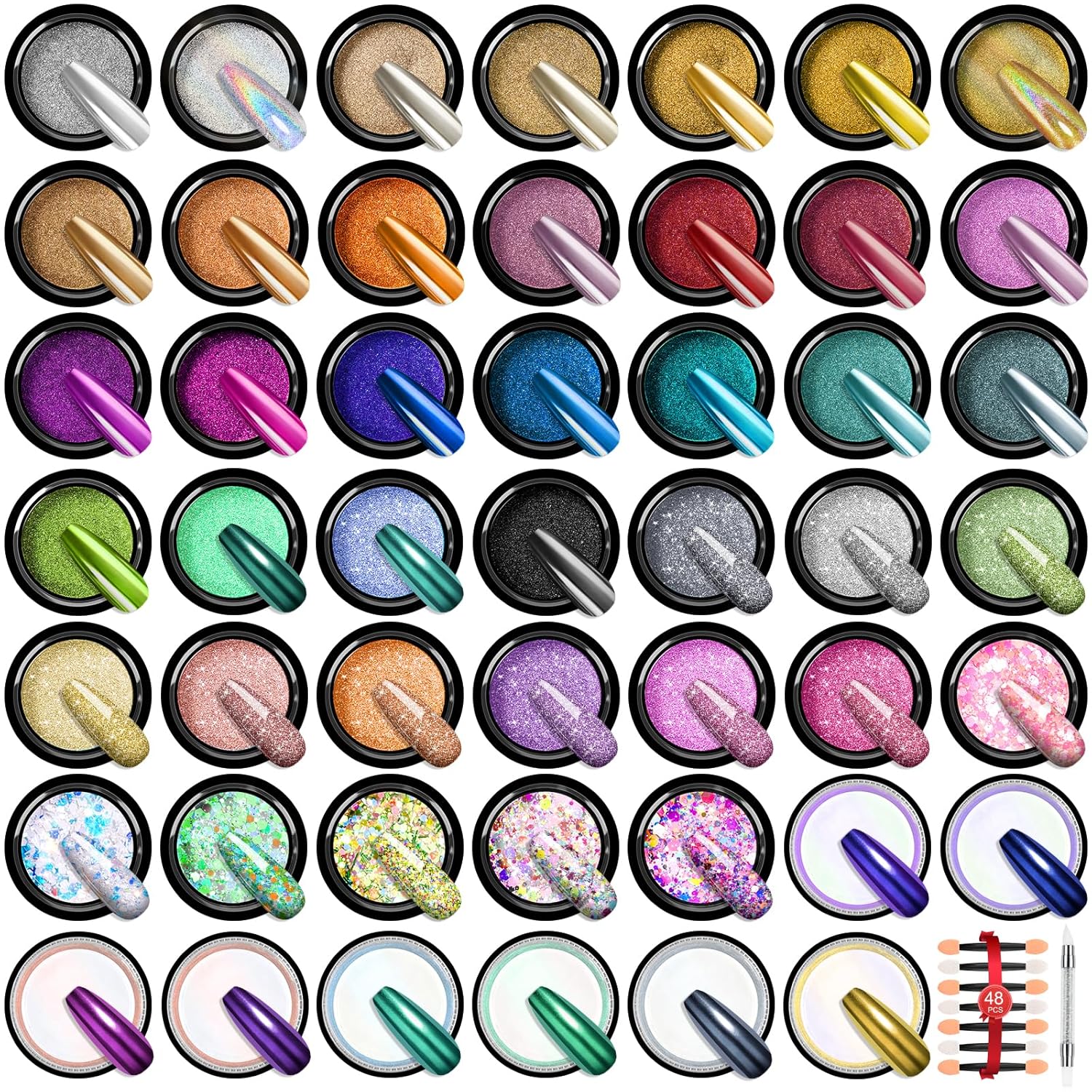 SAVILAND Chrome Nail Powder Set for Stunning Nail Art Effects