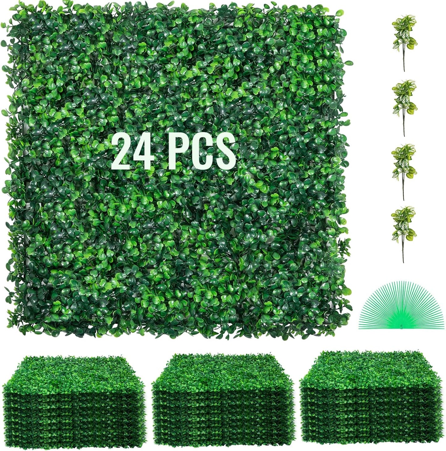 VEVOR 24PCS 20x20 Artificial Boxwood Panels for Privacy and Decor