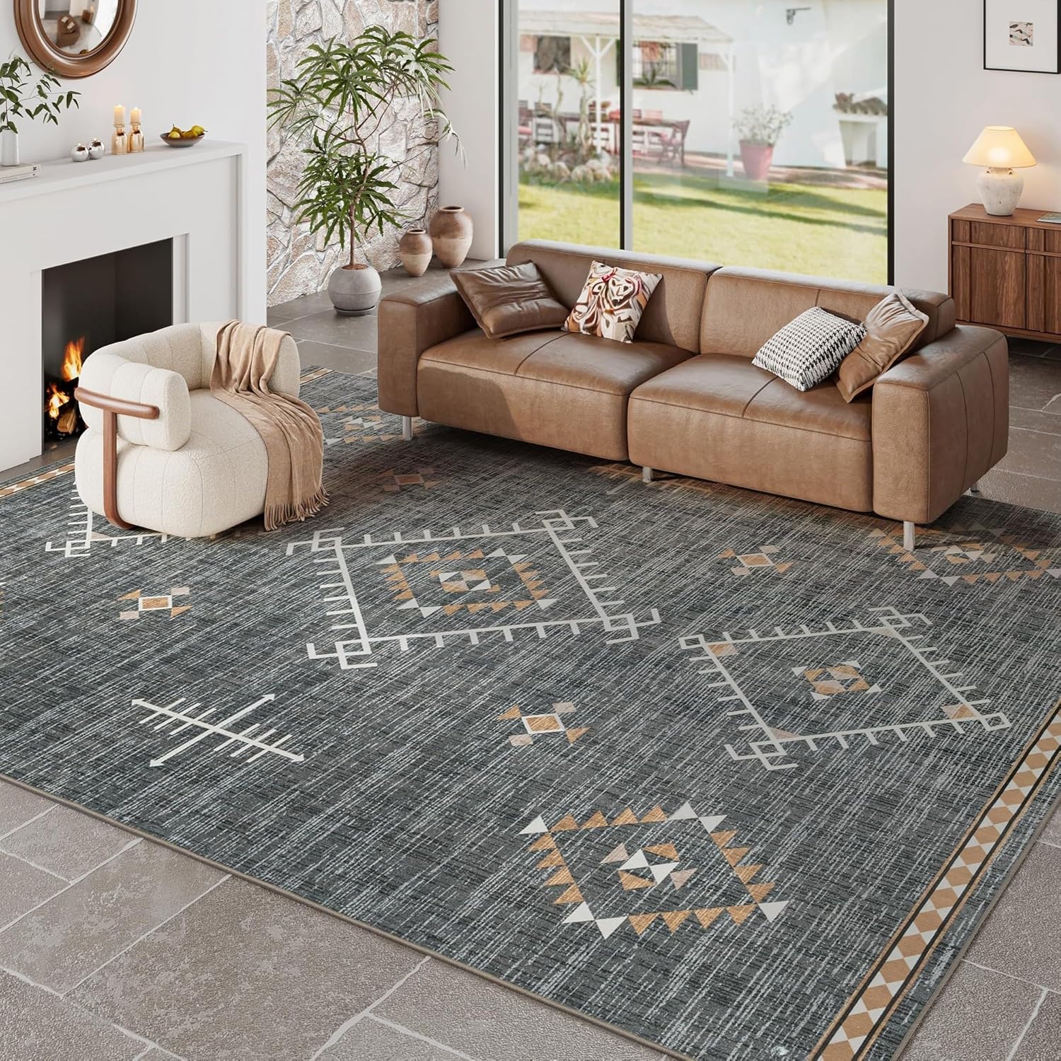 ILANGO Area Rug 8ftx10ft for Living Room and Bedroom Comfort