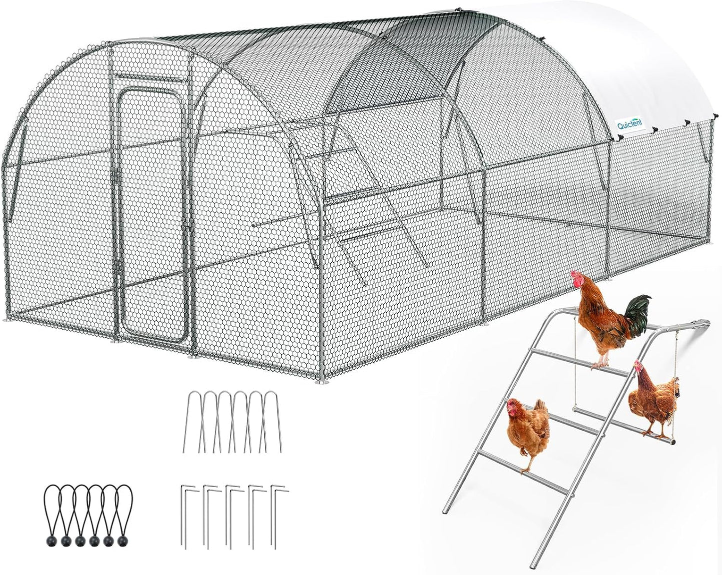 Quictent Large Metal Chicken Coop Run for 20/30 Poultry