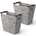 Woven Waste Basket for Bathroom and Living Room, 2-Pack