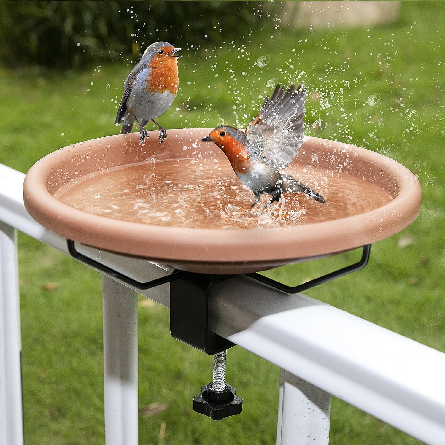 Hanizi 12 Deck Mounted Bird Bath - Fence Clamp Detachable